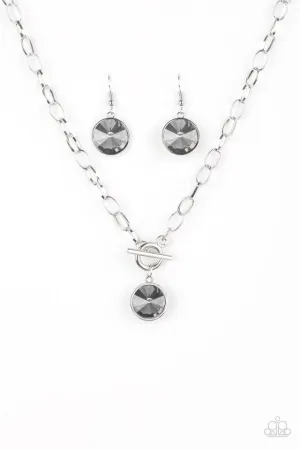 Paparazzi Necklace ~ She Sparkles On - Silver