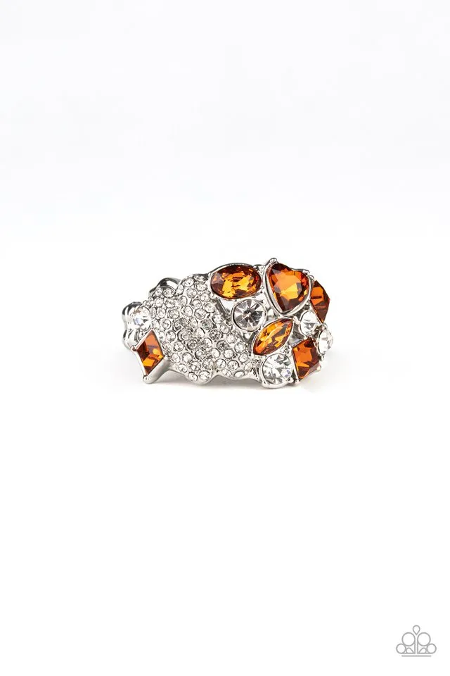 Paparazzi Ring ~ Sparkle Bust - Brown