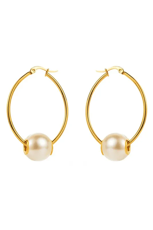 Pearl Hoop Earrings