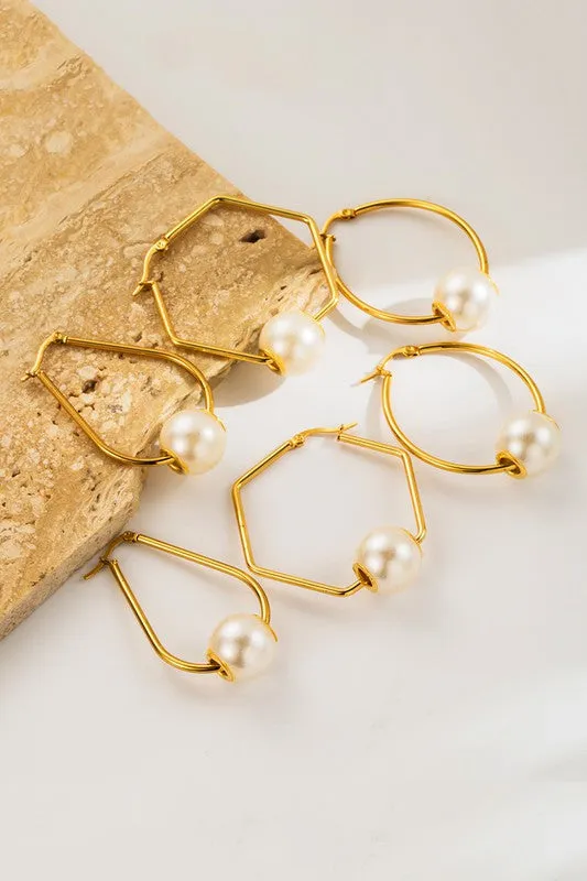 Pearl Hoop Earrings