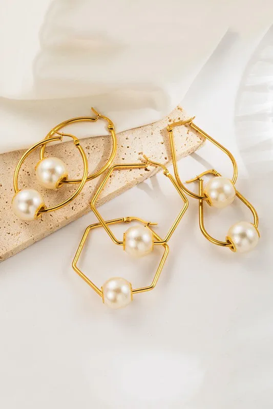 Pearl Hoop Earrings