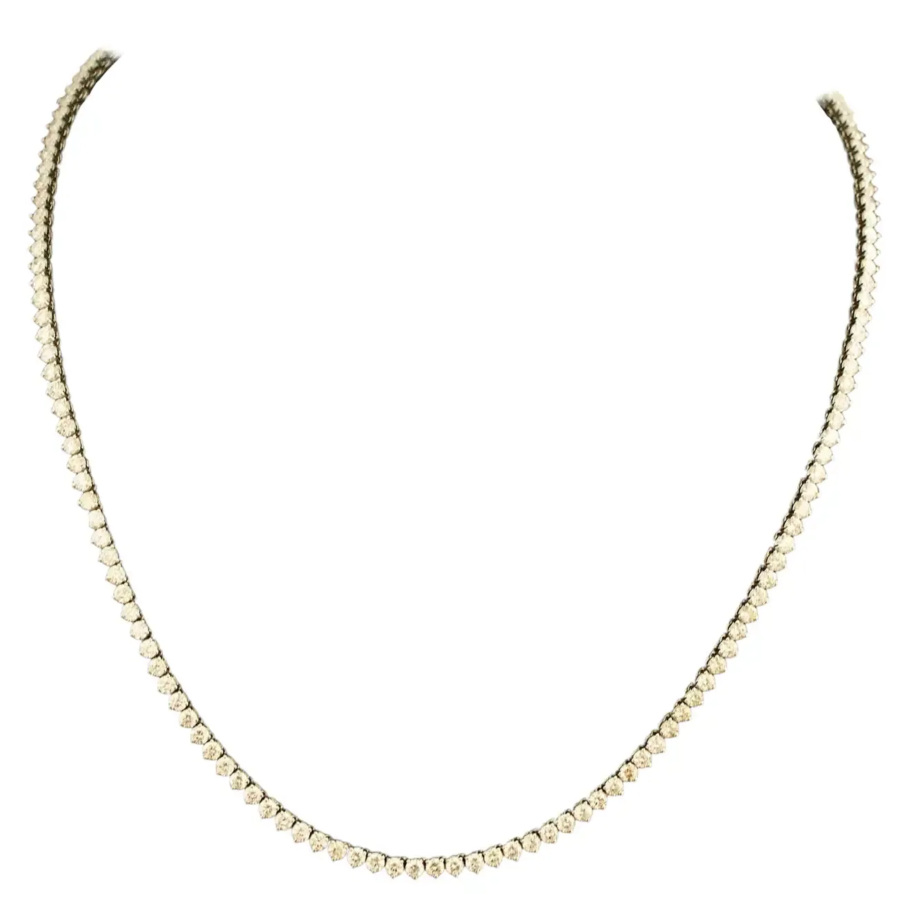 Petite Straight Line Diamond Necklace in White Gold