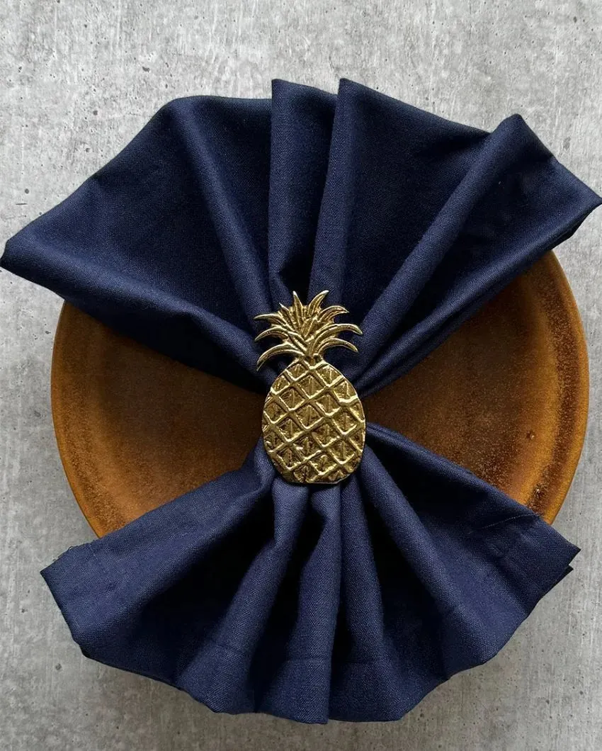 Pineapple Golden Napkin Rings | Set of 4