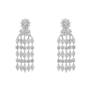 Platinum Diamond Chandelier Drop Earrings