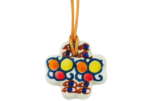 Polish Pottery 29" Necklace Retro Splotched UNIKAT