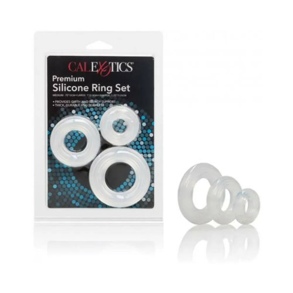 Premium Silicone Ring Set Clear Pack Of 3