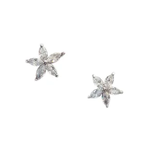 Pretty Crystal Flower Stud Earrings