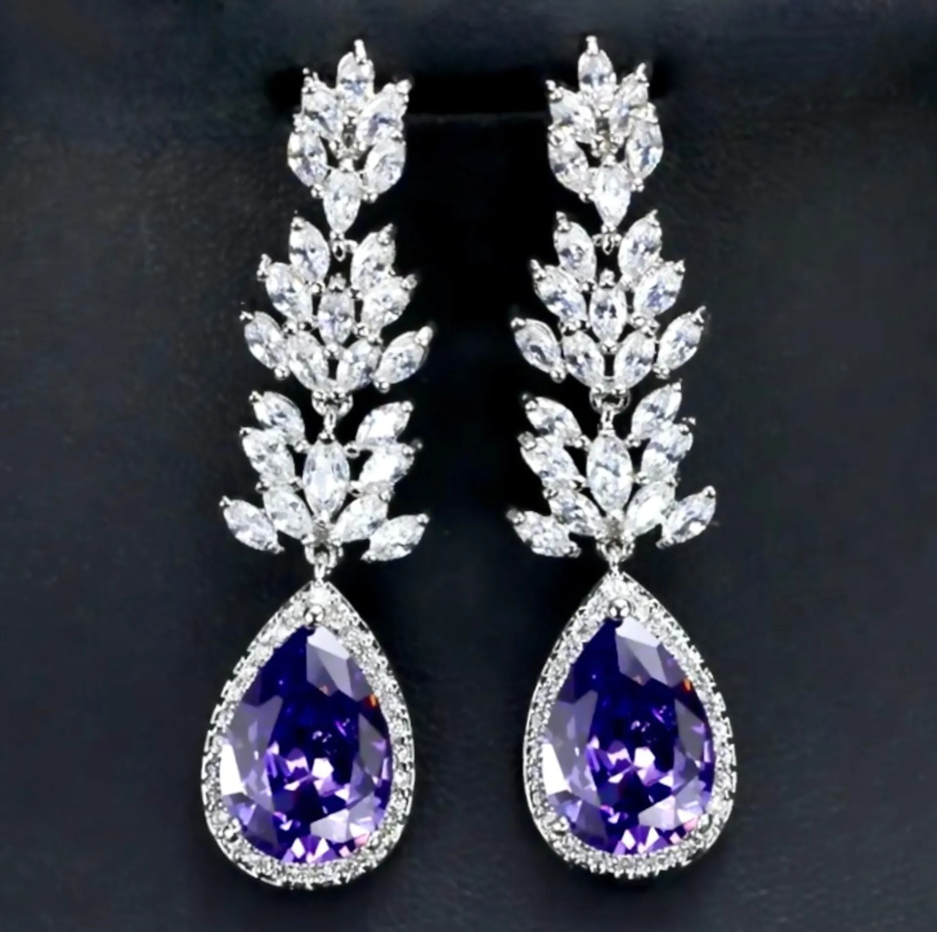 "Aleda" - Cubic Zirconia Bridal Earrings - More Colors Available