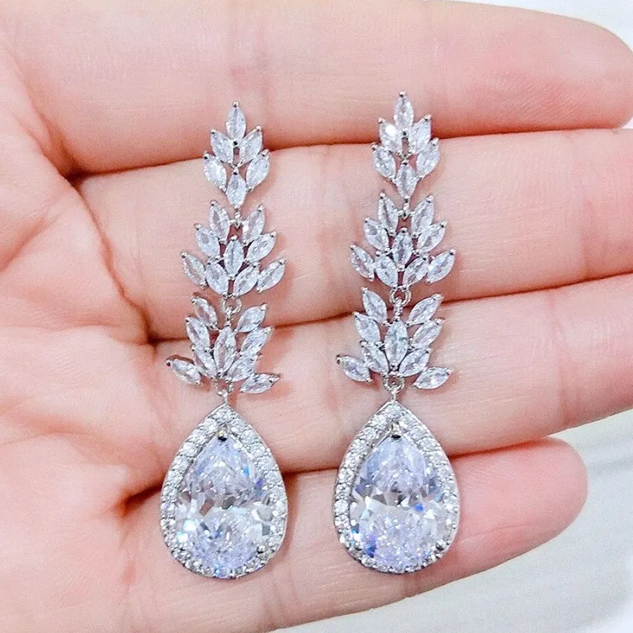 "Aleda" - Cubic Zirconia Bridal Earrings - More Colors Available