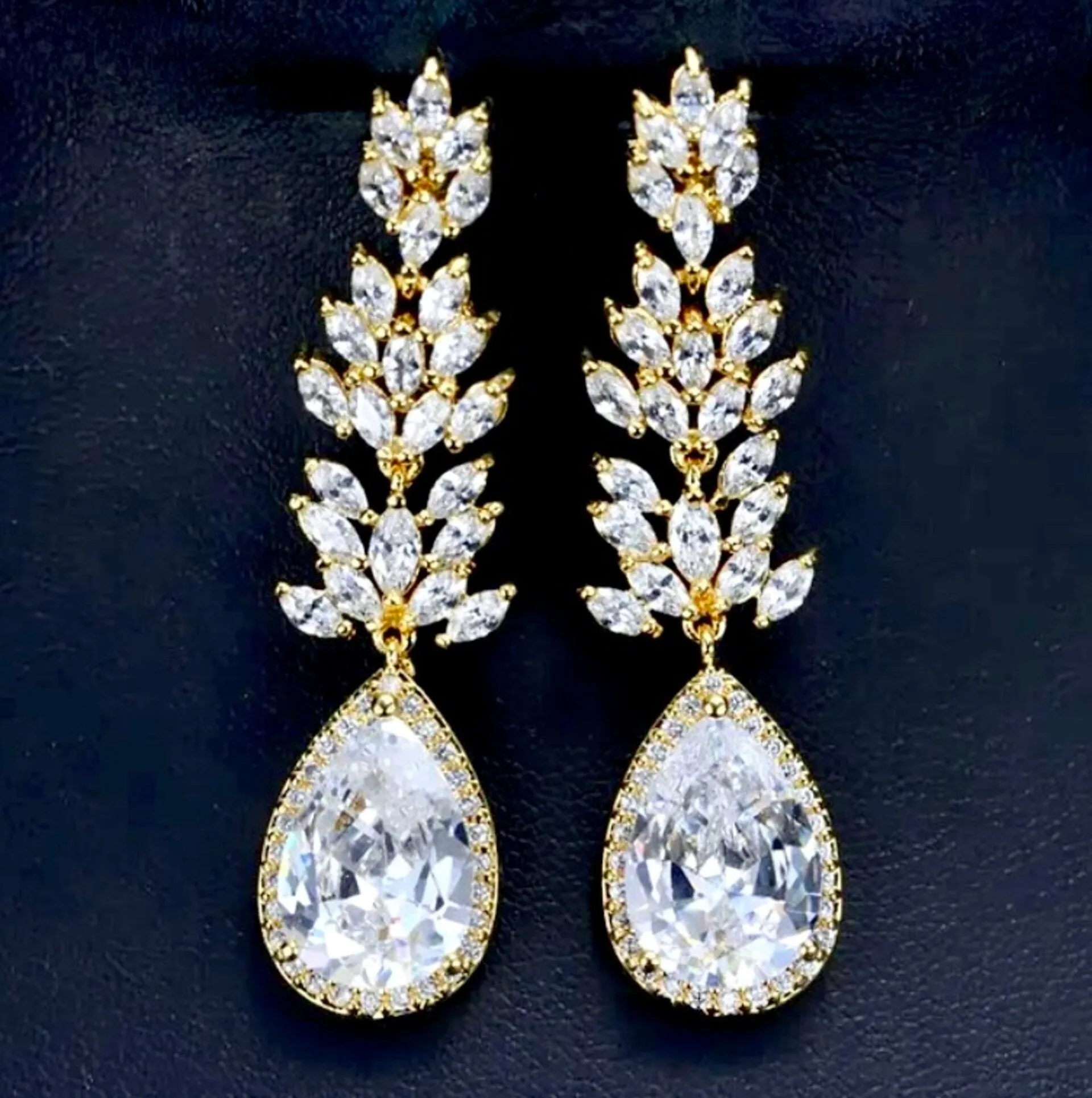 "Aleda" - Cubic Zirconia Bridal Earrings - More Colors Available