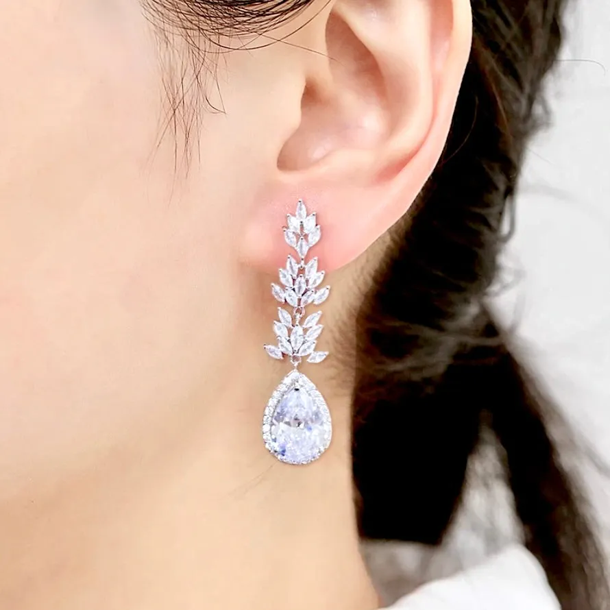 "Aleda" - Cubic Zirconia Bridal Earrings - More Colors Available