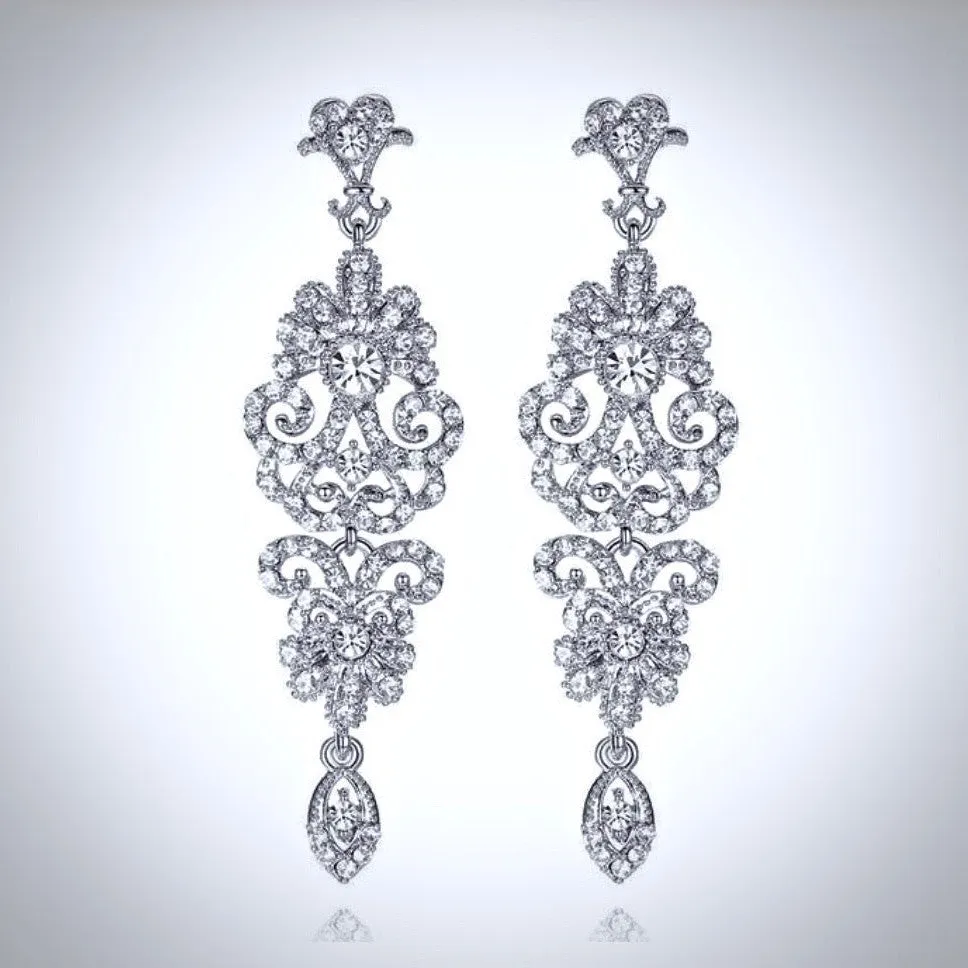 "Jean" - Rhinestone Bridal Earrings