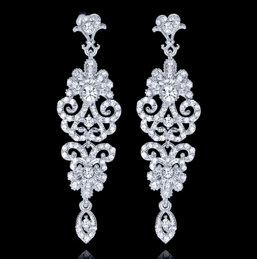 "Jean" - Rhinestone Bridal Earrings