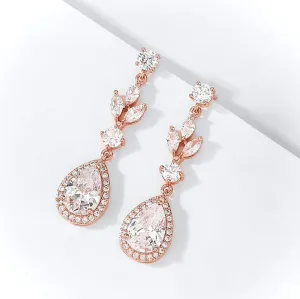 "Parker" - Cubic Zirconia Bridal Earrings - Available in Rose Gold, Silver and Yellow Gold