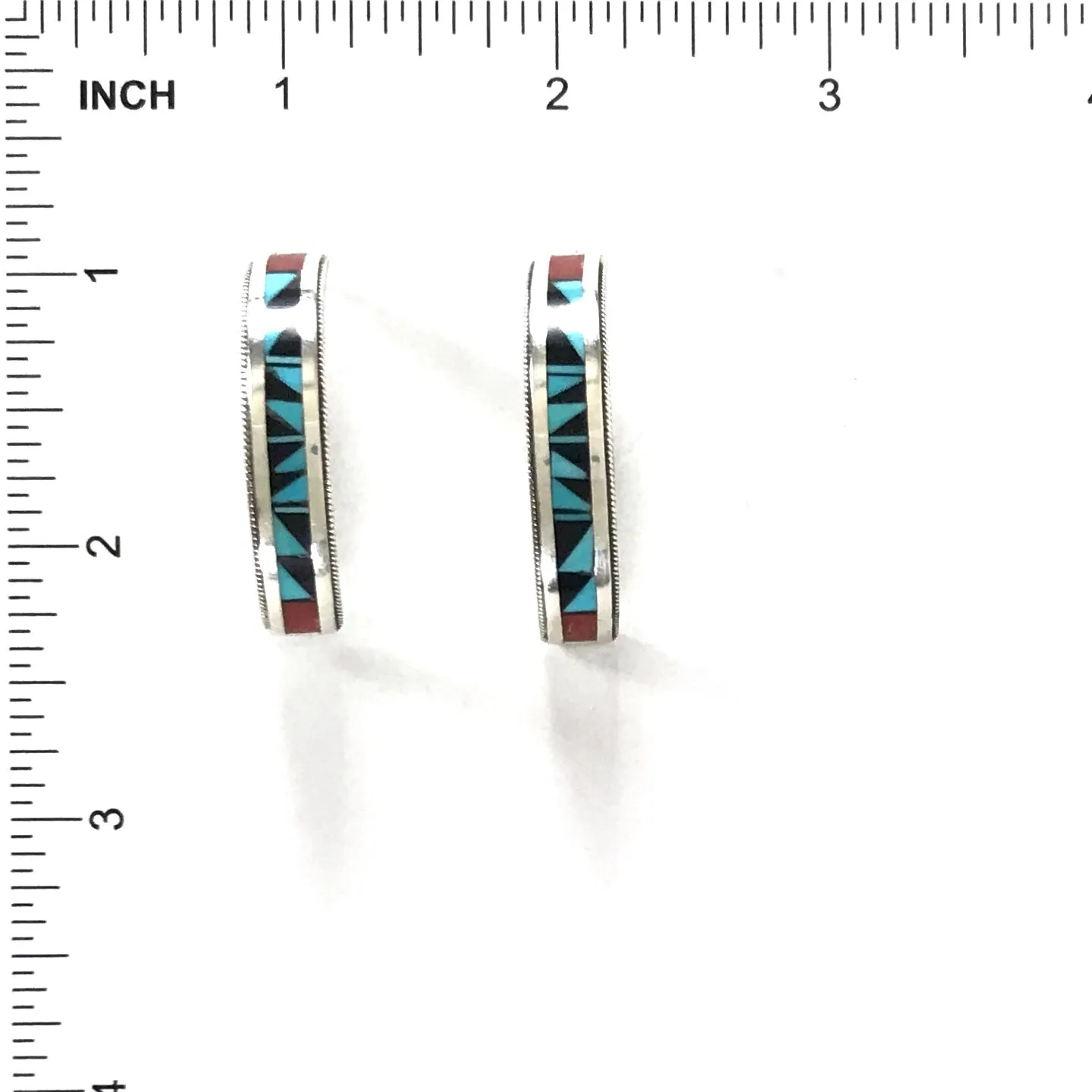 Ralph Weahkee Multi-Gemstone Inlay Half Hoop Earrings