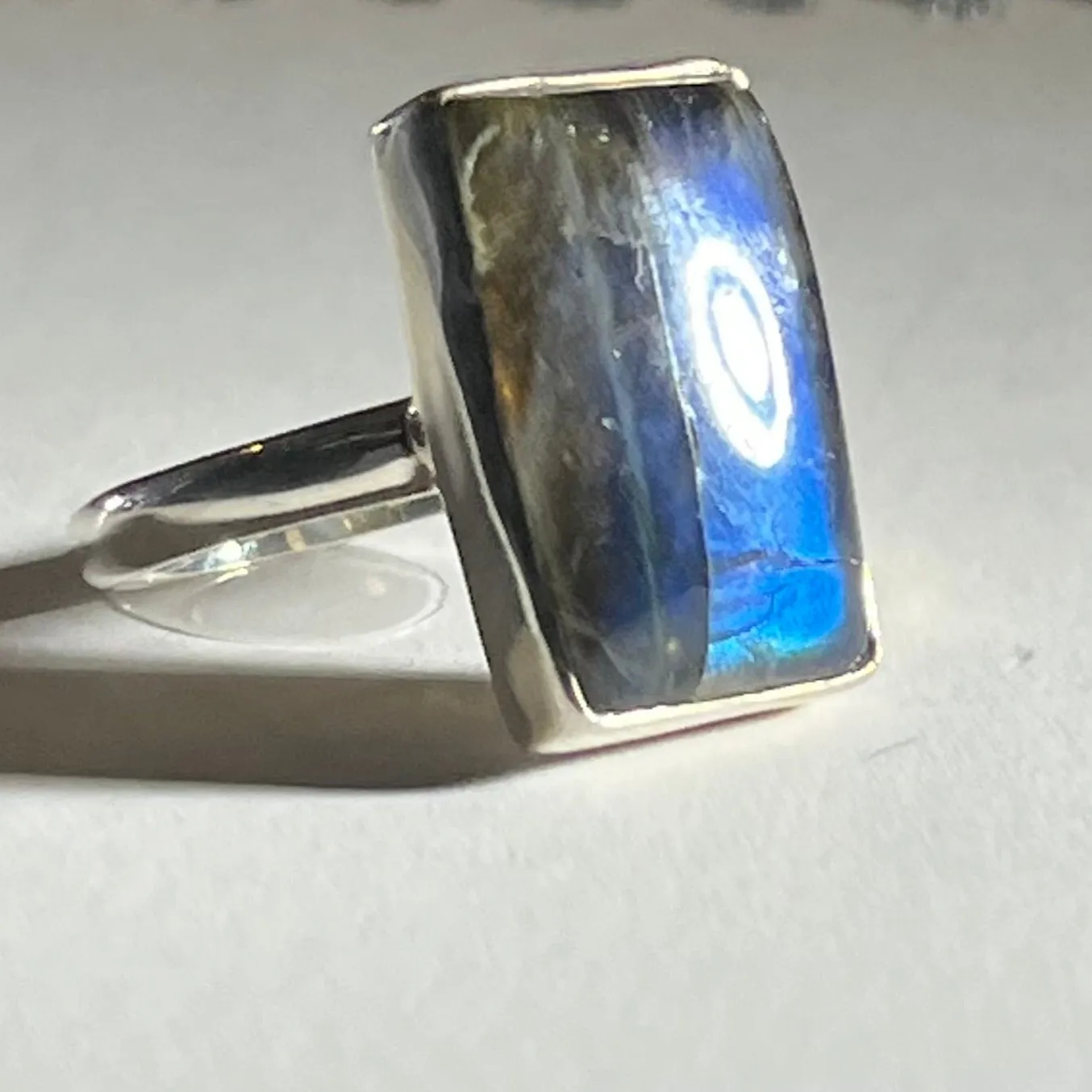 Rectangular Labradorite Ring