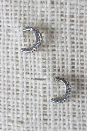 Roman Time Half Hoop Studs