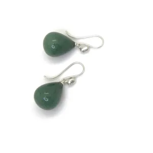 Sage Aventurine Figurehead Cameo Earrings