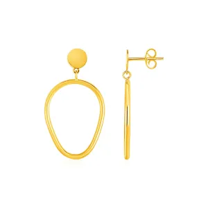 Shiny Pear Shaped Drop Earrings in 14k Yellow Gold