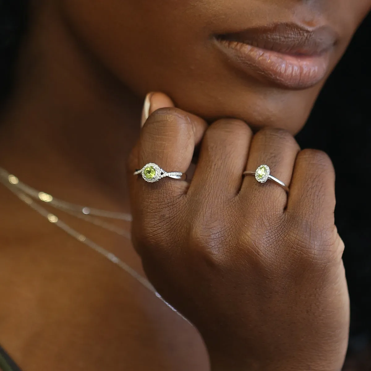 Silver Sweet Treat Peridot & Diamond Ring