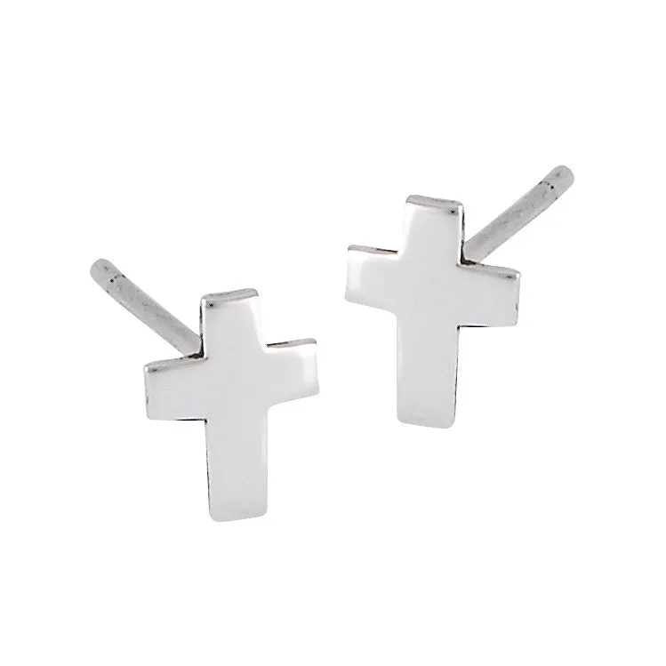 Simple Cross Post Earrings