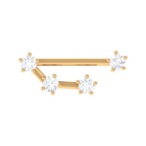 Simple Diamond Aries Zodiac Constellation Earring