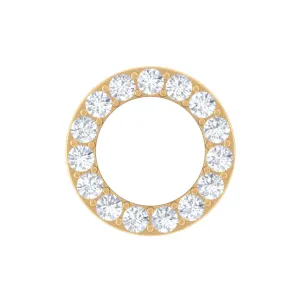 Simple Diamond Open Circle Earring with Flat Back