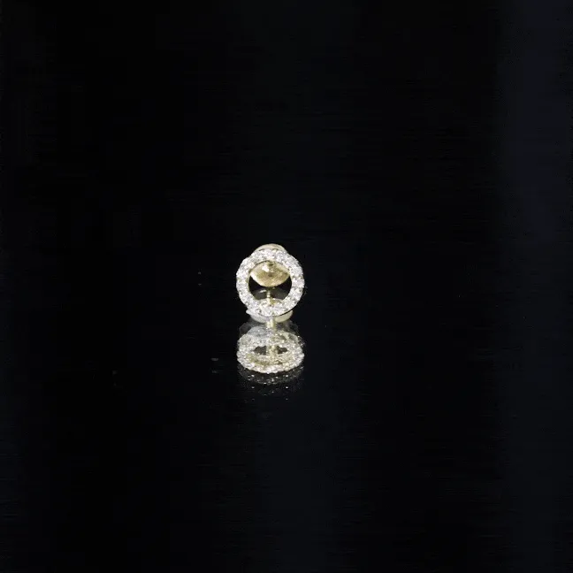 Simple Diamond Open Circle Earring with Flat Back