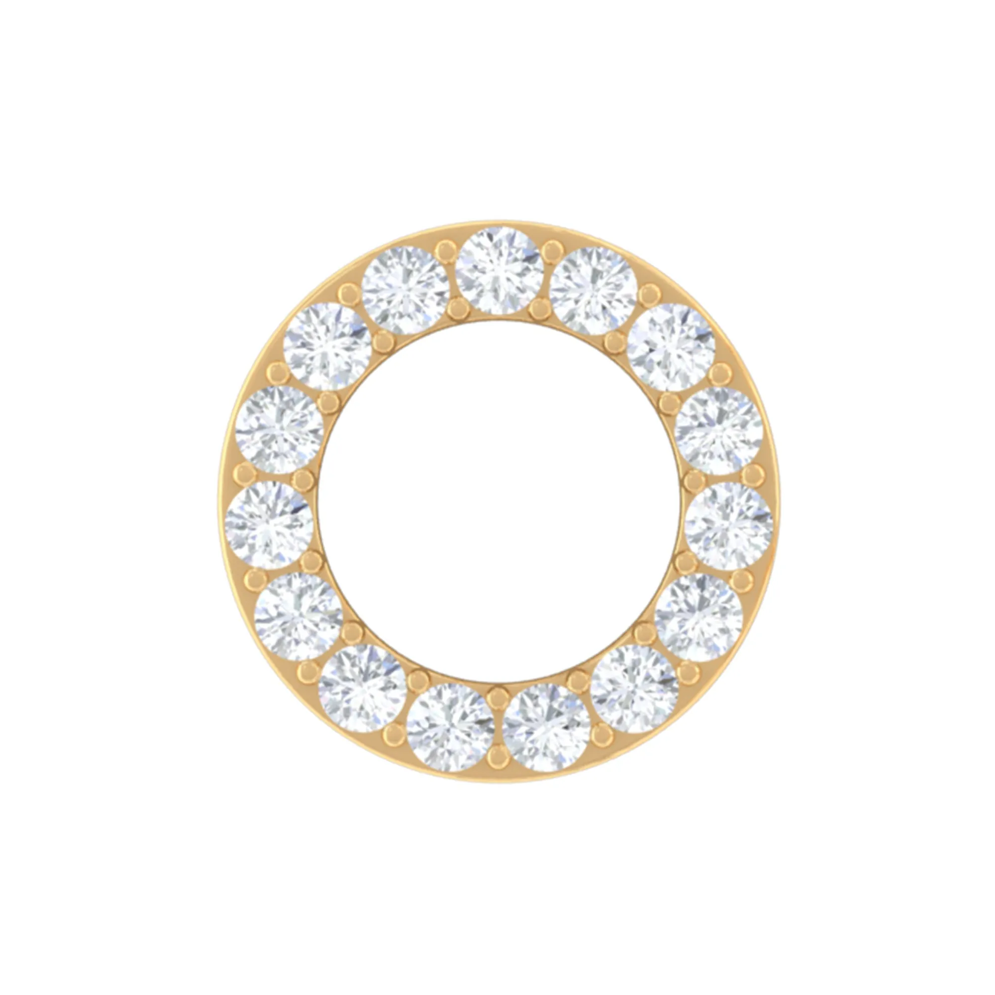 Simple Diamond Open Circle Earring with Flat Back