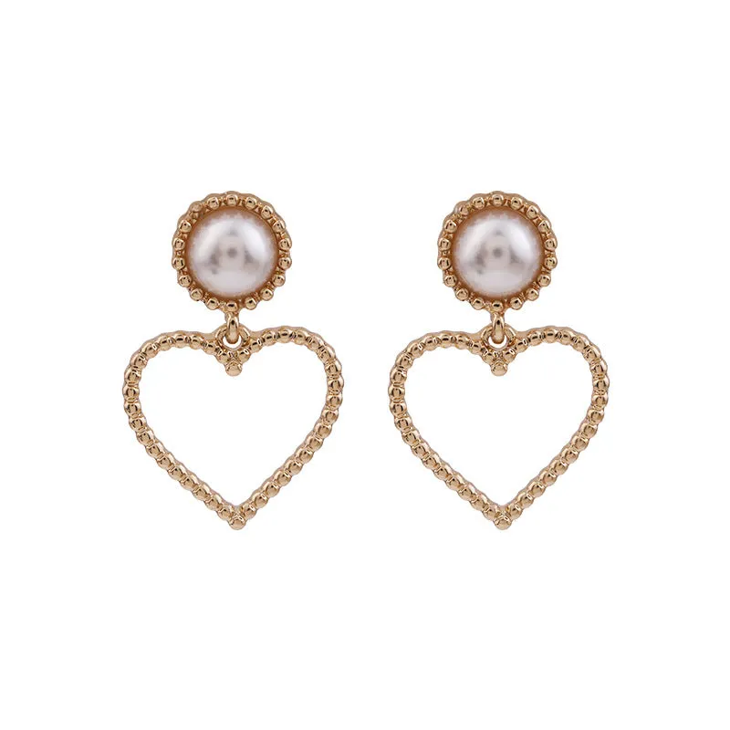 Simple Fashion Cute Girly Heart Shape Earrings