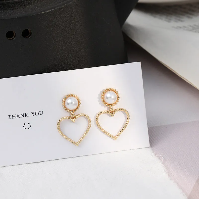 Simple Fashion Cute Girly Heart Shape Earrings