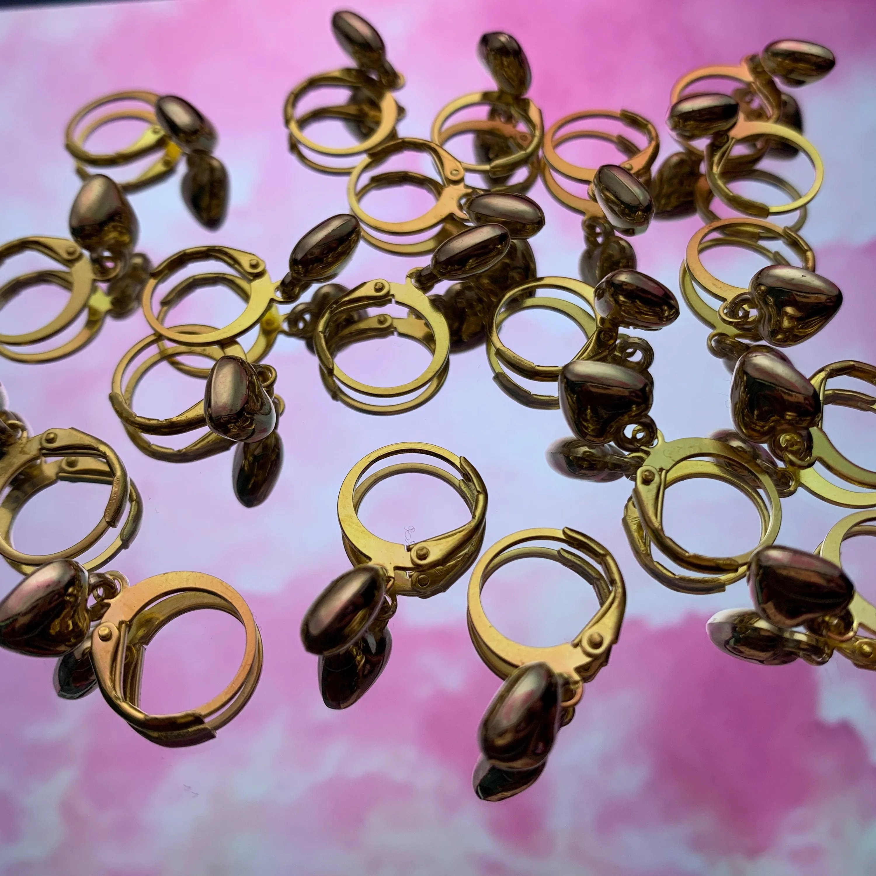 Simple Gold Heart Huggie Hoop Earrings