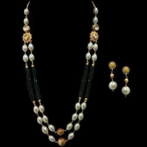 Simple Meena 2 Layered Necklace Set