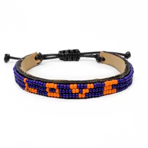 Skinny LOVE Bracelet - Navy and Orange