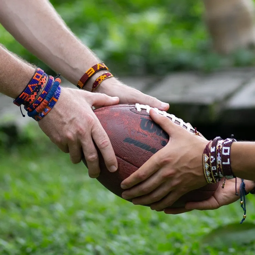 Skinny LOVE Bracelet - Navy and Orange