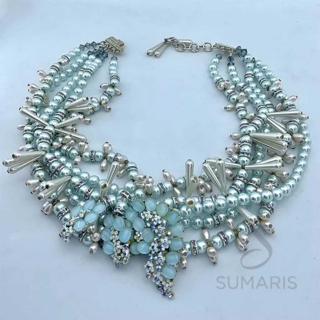 SKY BLUE OOAK STATEMENT NECKLACE