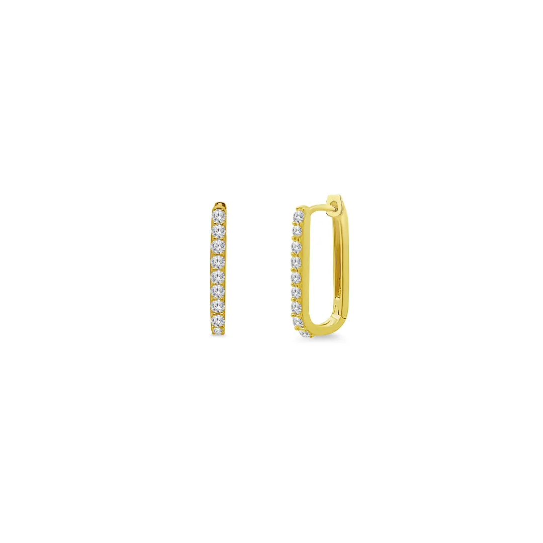 Small Rectangular Diamond Hoops