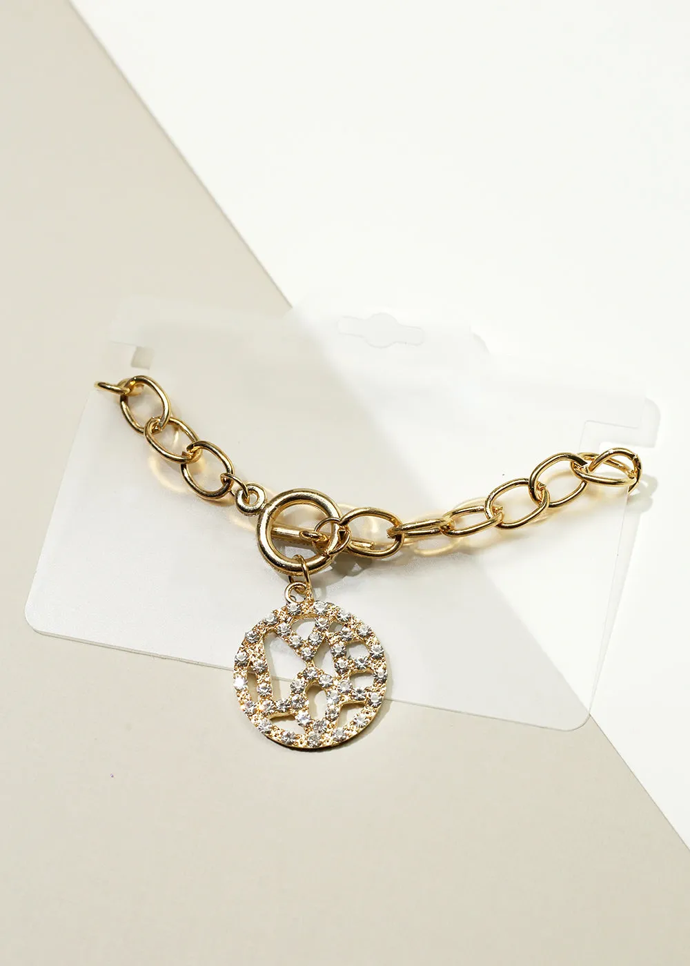 Sparkly "LOVE" in Circle Bracelet