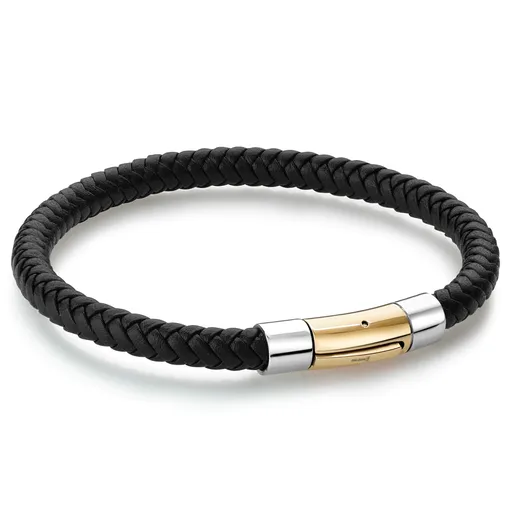 Stainless Steel Braided Genuine Leather Bracelet