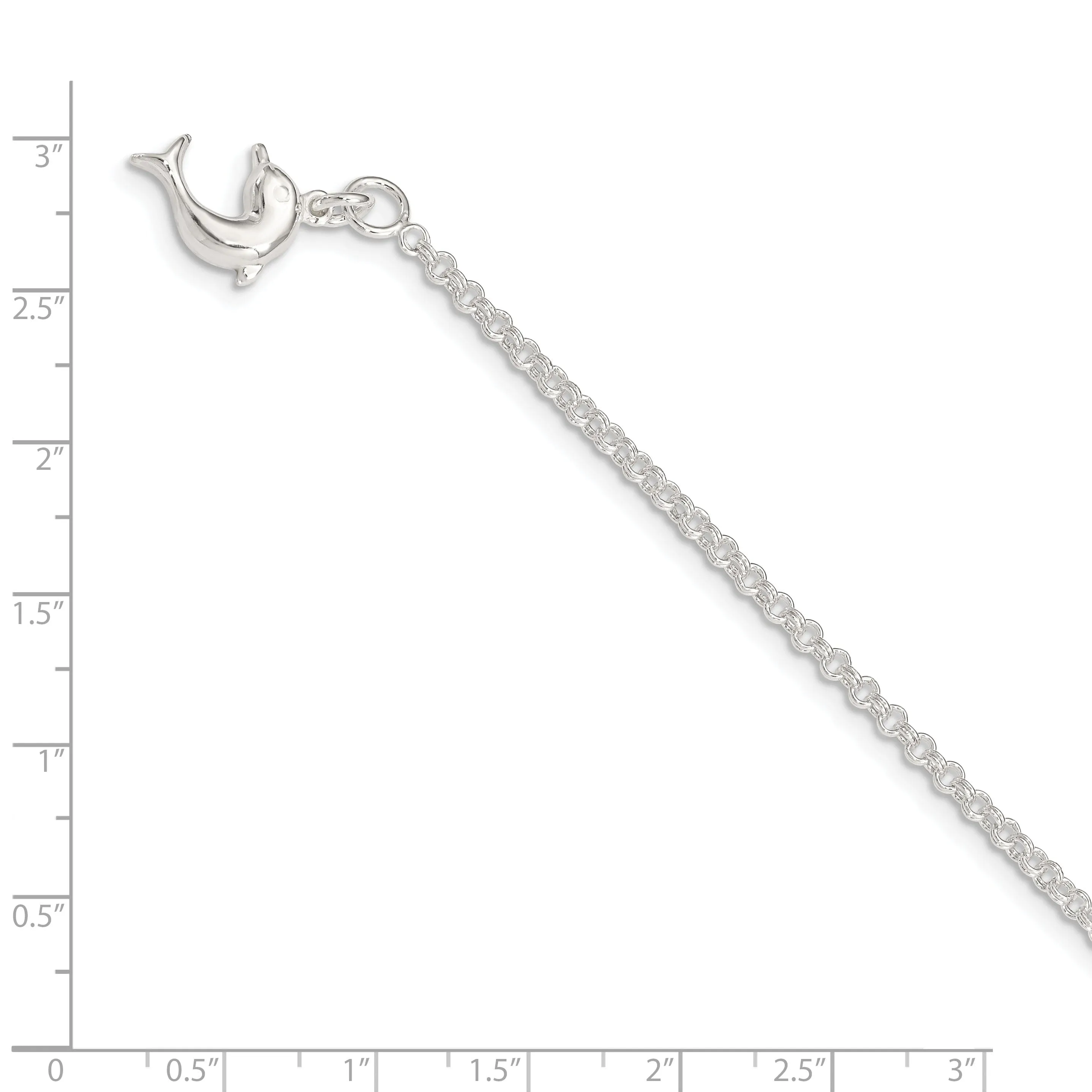 Sterling Silver Dolphin Anklet