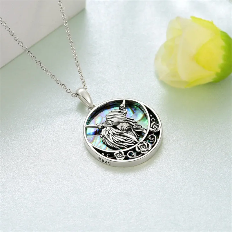 Sterling Silver Highland Cow Necklace For Women Abalone Shell Cow Head Pendant Jewelry Birthday Gifts For Cow Lover