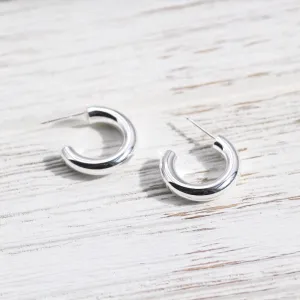 Sterling Silver Little Thick Tube Hoop