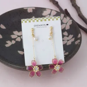 Stone Center Sakura Drop Earrings