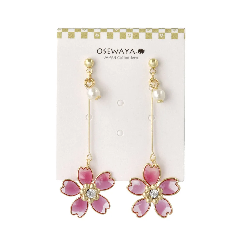 Stone Center Sakura Drop Earrings