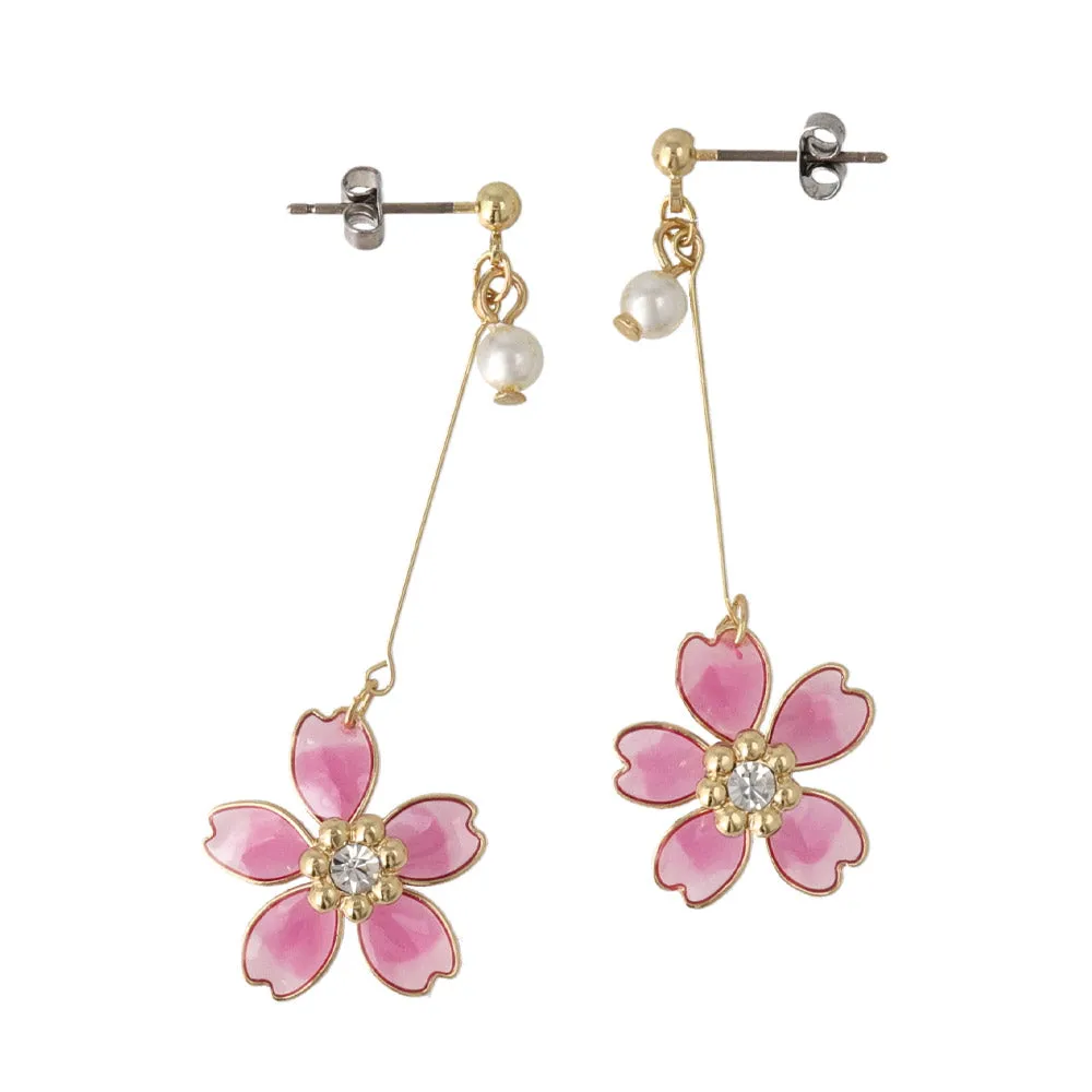 Stone Center Sakura Drop Earrings