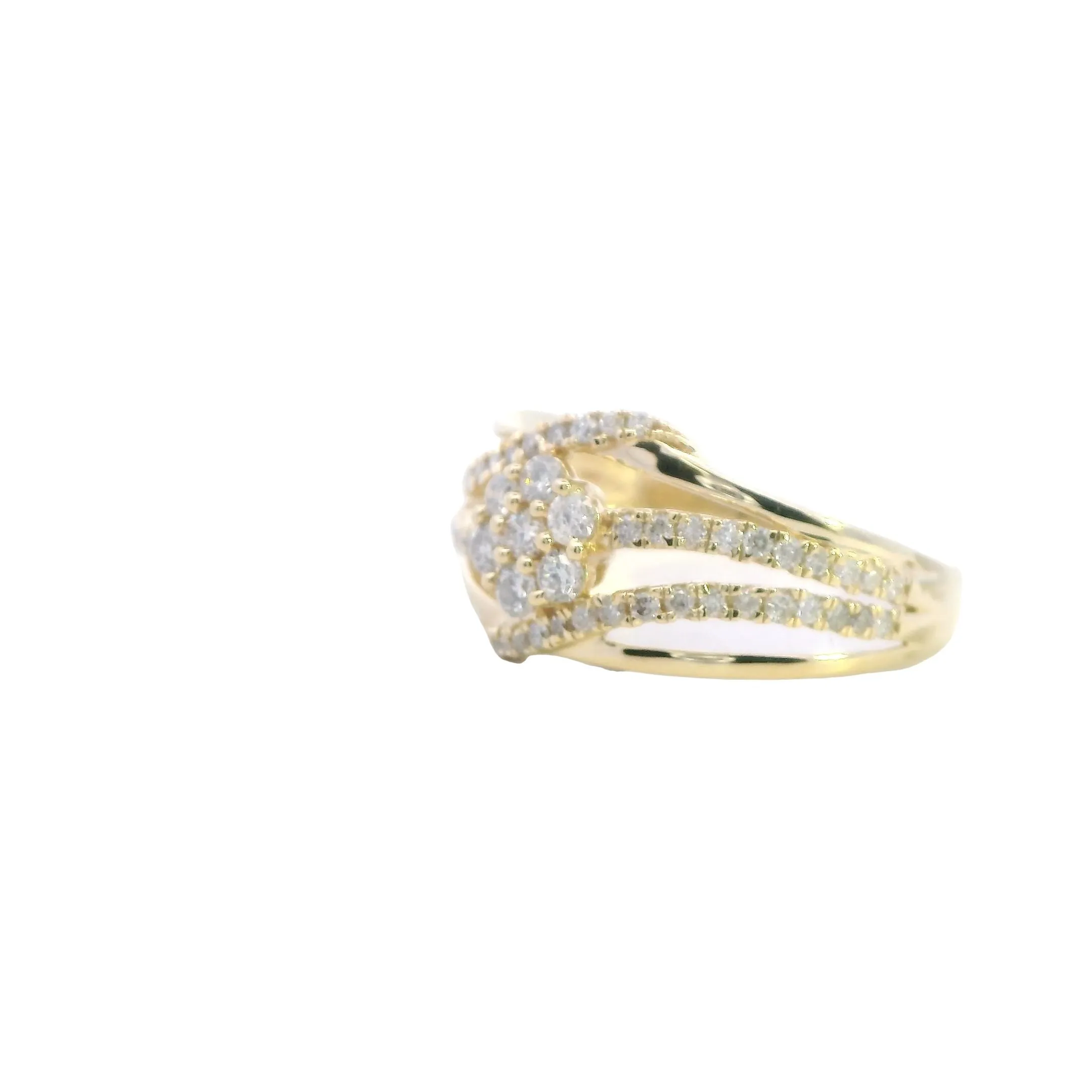 Stunning 10k Yellow Gold 59 Stone Diamond Ring