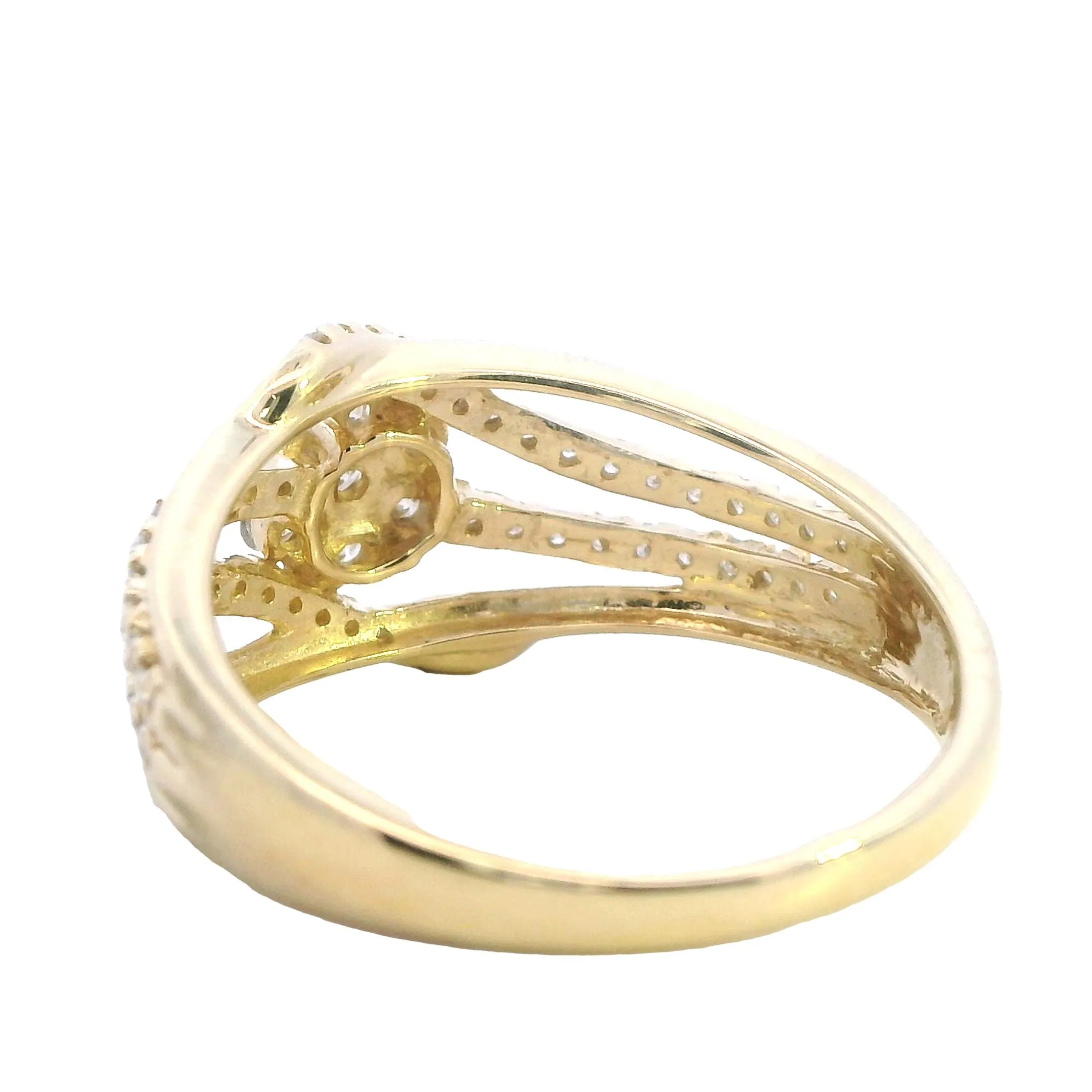 Stunning 10k Yellow Gold 59 Stone Diamond Ring