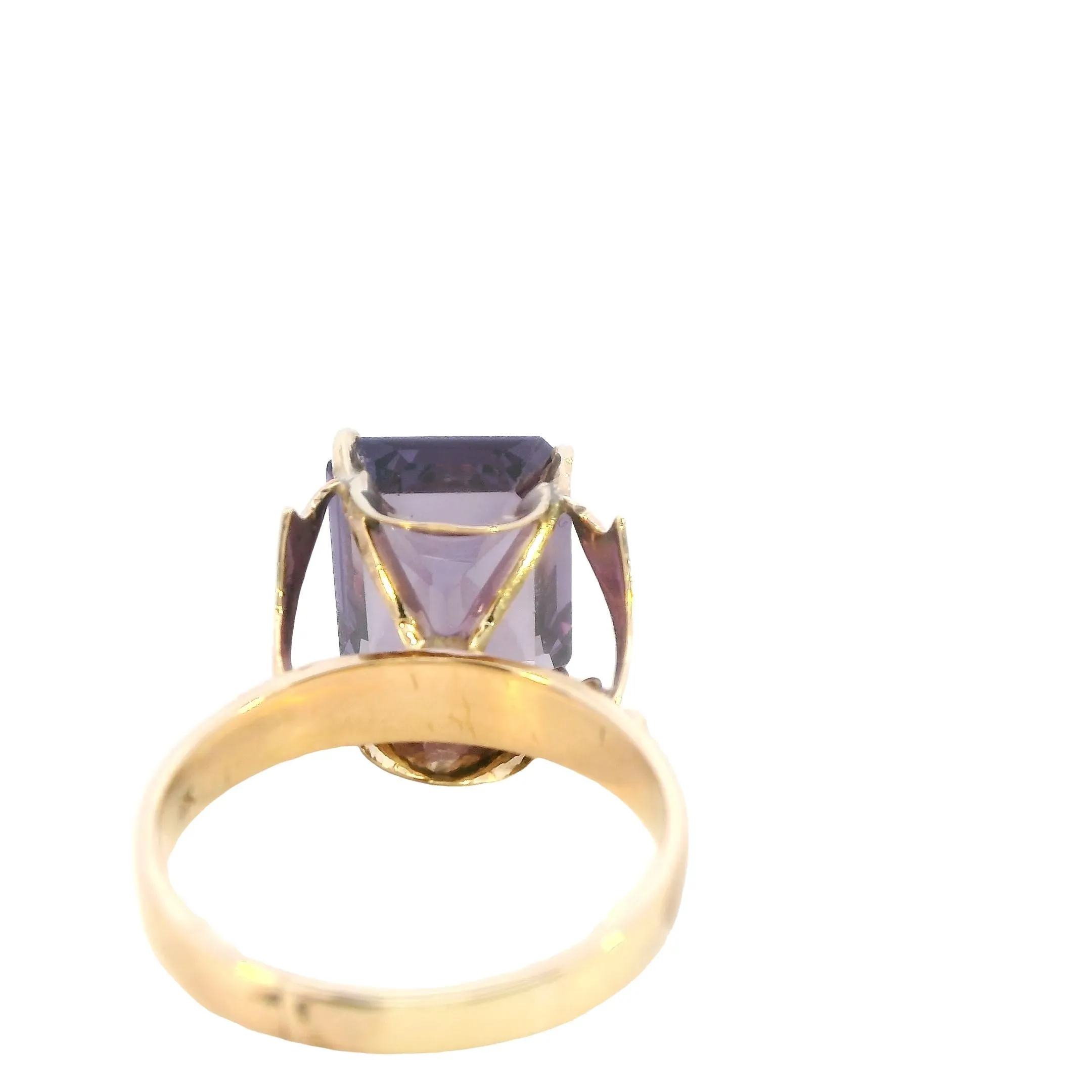 Stunning 9ct Yellow Gold Synthetic Sapphire Ring - Modern Brilliance