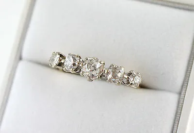 Stunning Antique 1.00ct Diamond 18ct Yellow Gold & Platinum 5 Stone Ring - Q 1/2