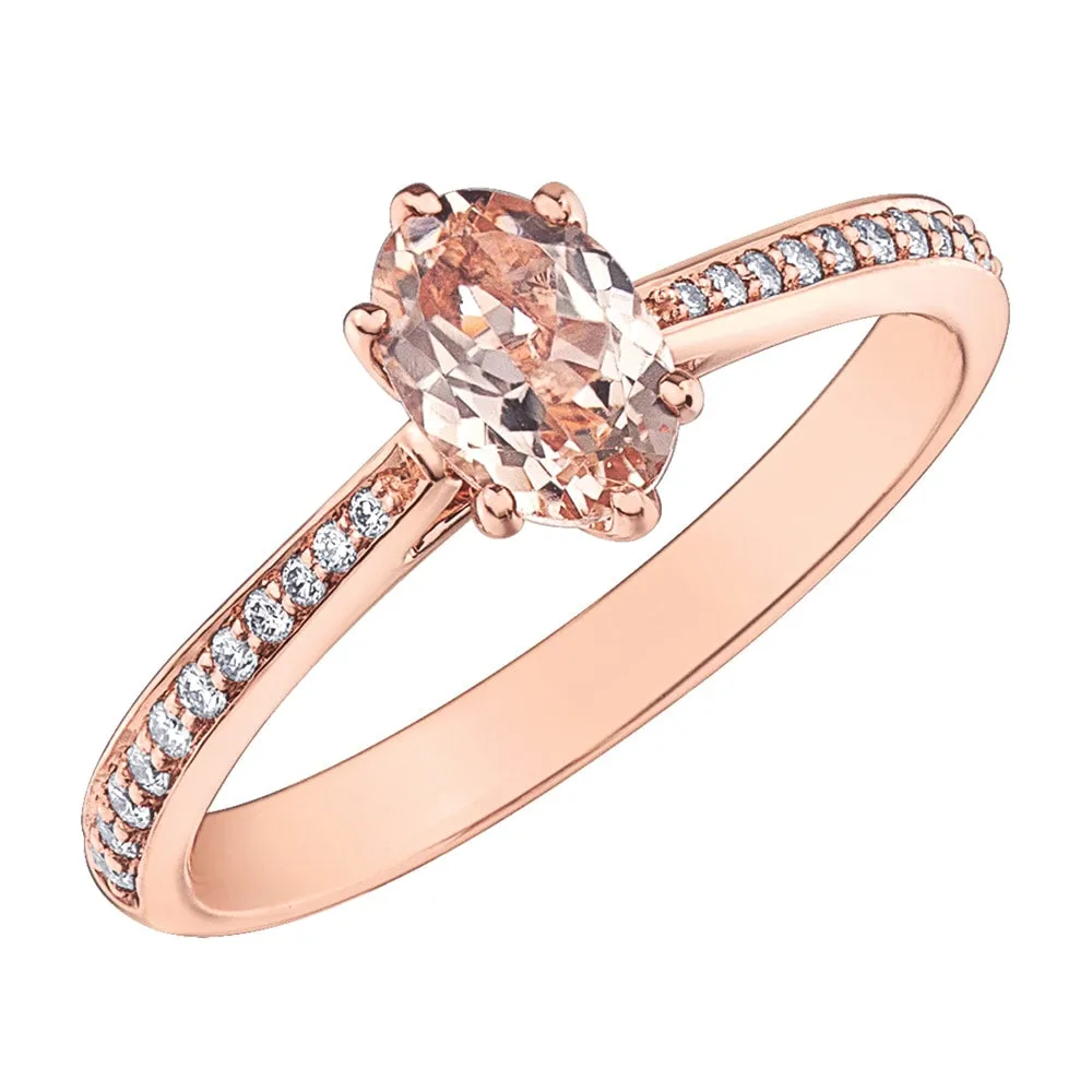 Stunning Morganite and Diamond Ring